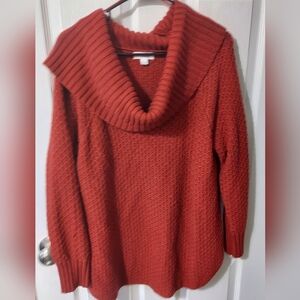 Women's Indigo Cozy Cowl Neck Sweater - Burgondy, M